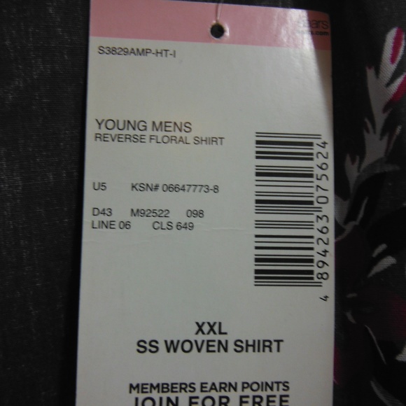 NWT Amplify Mens Gray Floral Hawaiian Shirt - XXL - Picture 4 of 8